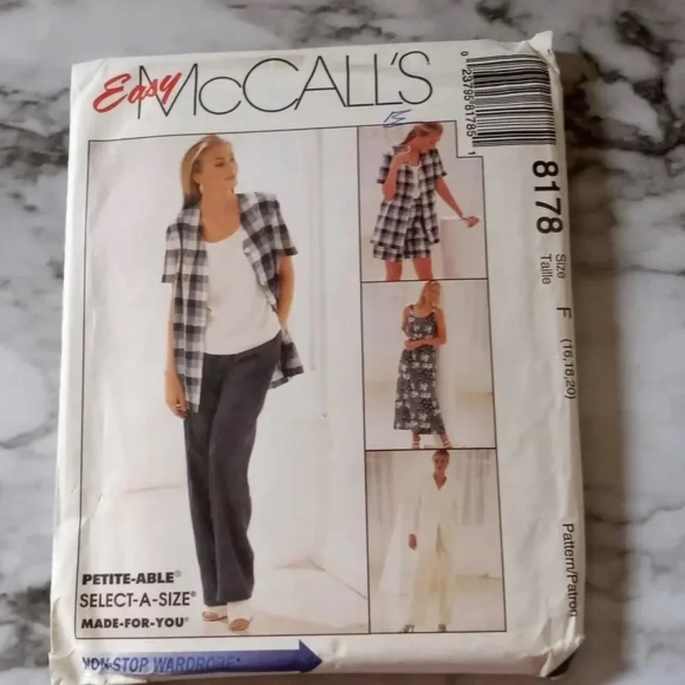 SEWING PATTERN - #8178 McCall's Pants Shorts Dress Jacket 16 - 18 - 20